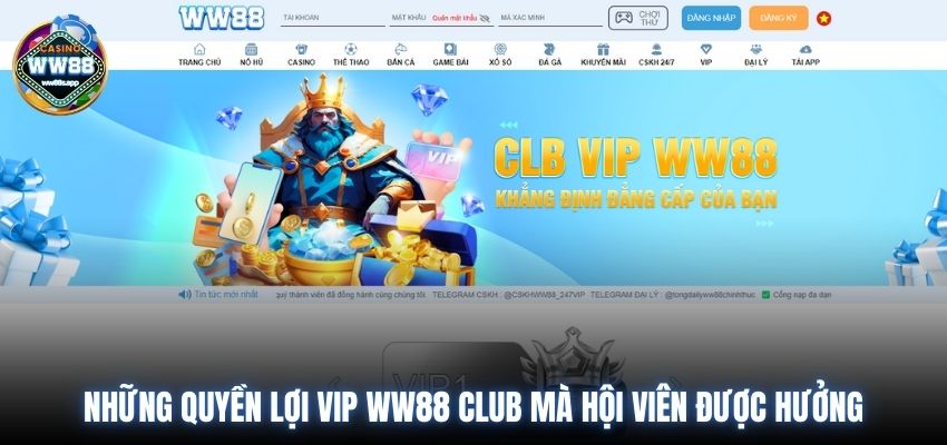 Những quyền lợi VIP WW88 Club mà hội viên được hưởng